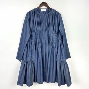 Merlette Martel Pleated Dress in Dark Chambray